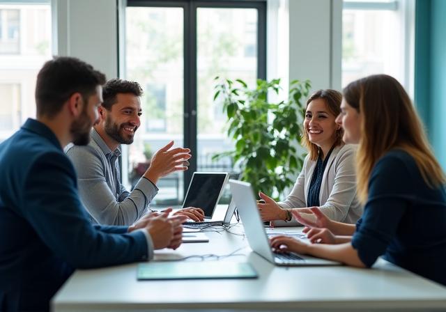 Team HR che collabora in un ufficio moderno