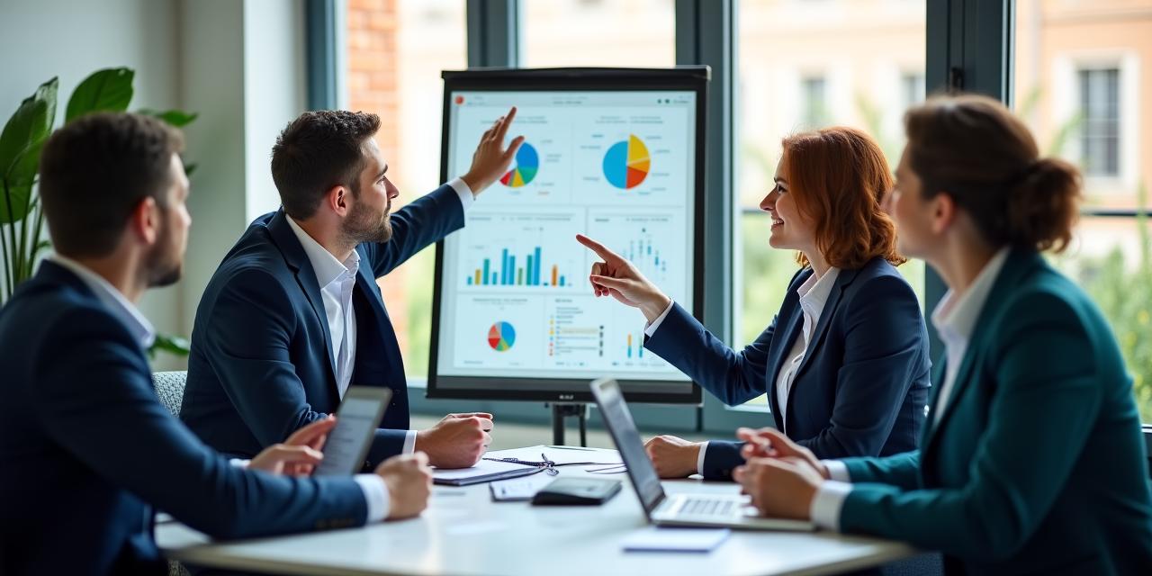 Team professionale in un ufficio moderno che discute strategie di crescita